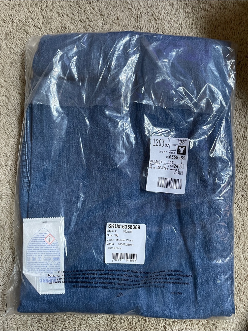 Lands' End Women's Wide Leg Jeans in Dark Blue